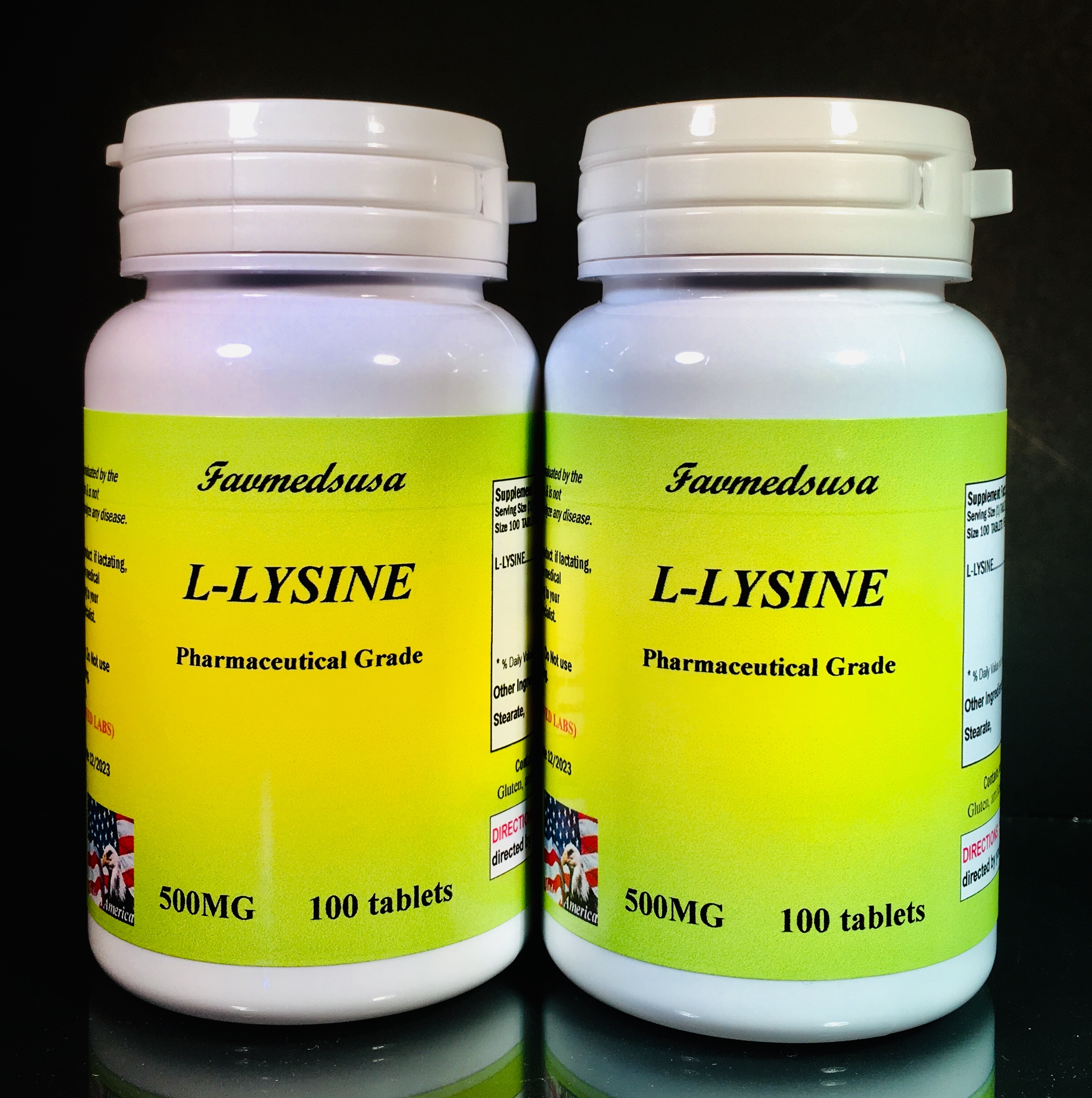 L-Lysine 500mg - 200 (2x100) Tablets
